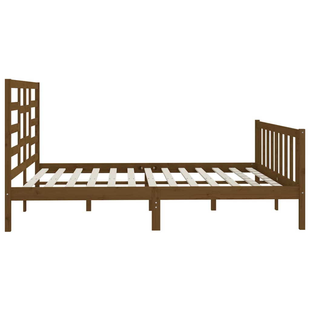 Cadre de lit Marron miel Bois de pin massif 200x200 cm Lits & cadres de lit vidaXL   