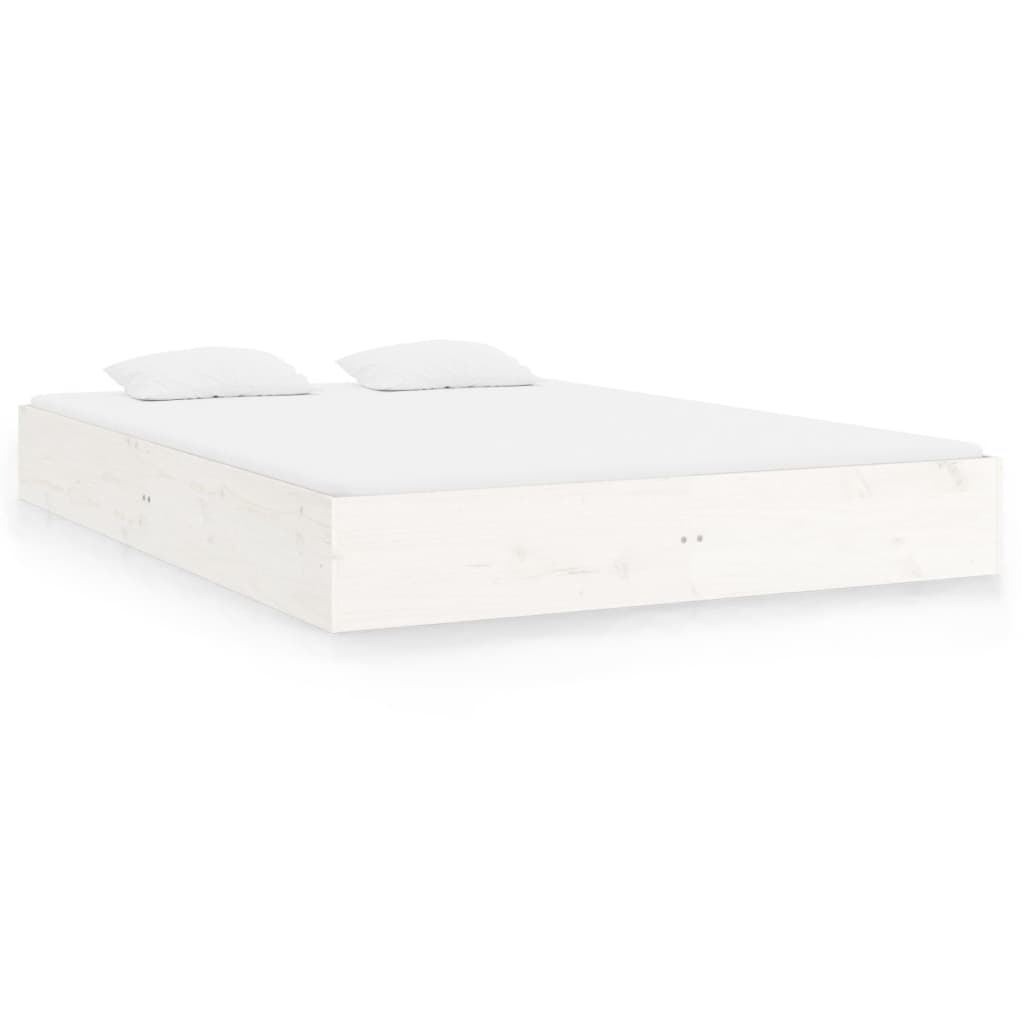 Cadre de lit blanc bois massif 160x200 cm Lits & cadres de lit vidaXL   