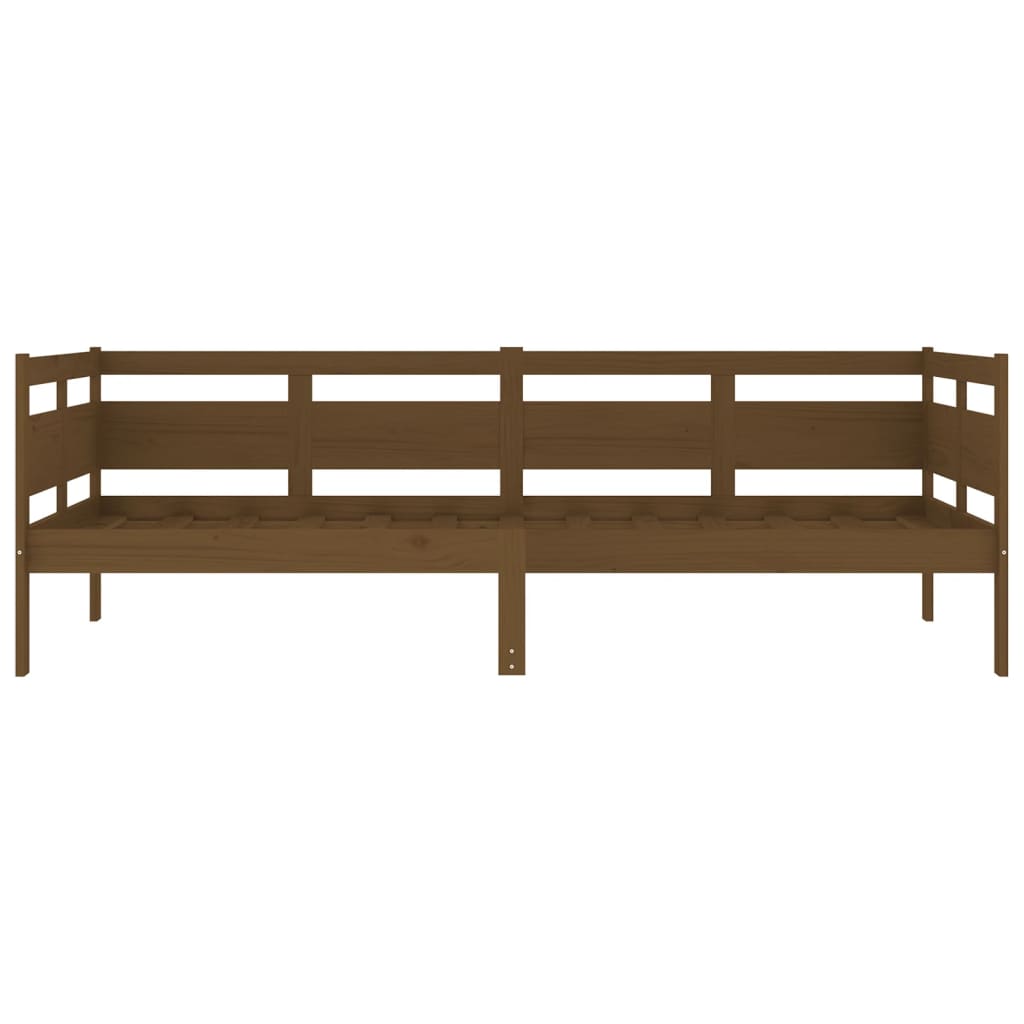 Lit de jour marron miel bois de pin massif 90x200 cm Lits & cadres de lit vidaXL   