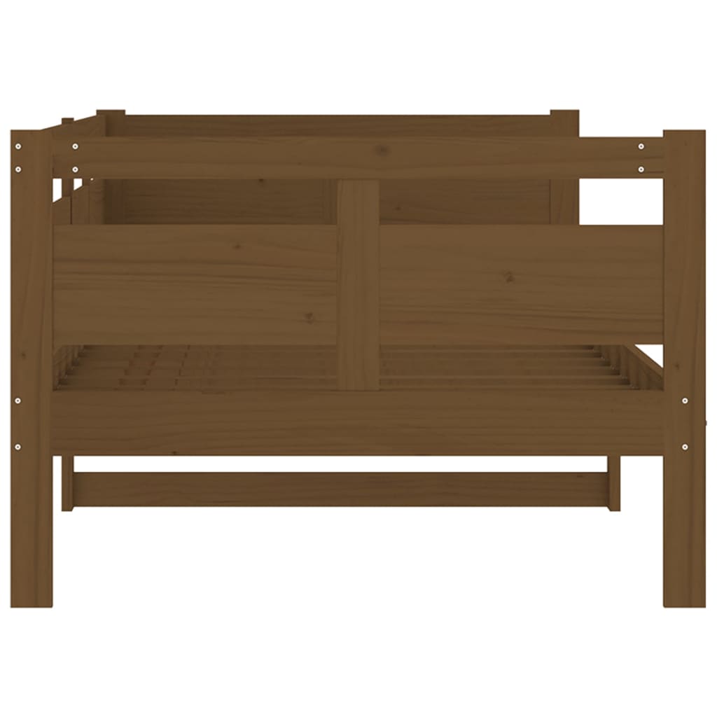 Lit de jour marron miel bois de pin massif 90x200 cm Lits & cadres de lit vidaXL   