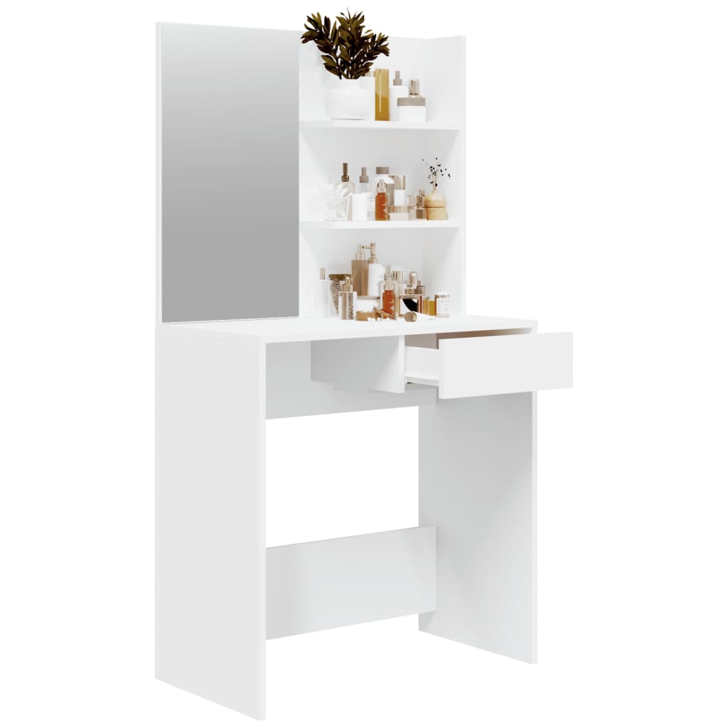 Coiffeuse avec miroir Blanc 74,5x40x141 cm Tables vidaXL