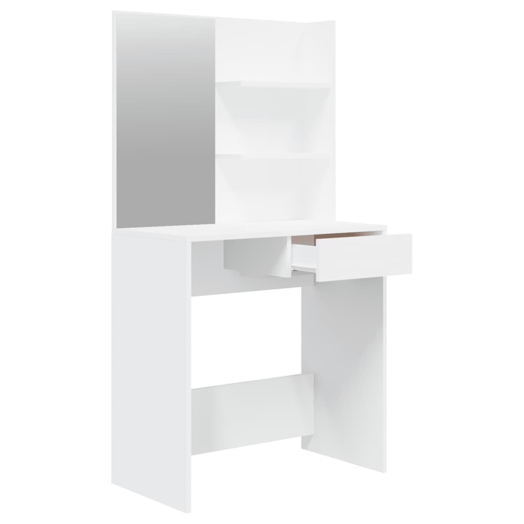 Coiffeuse avec miroir Blanc 74,5x40x141 cm Tables vidaXL
