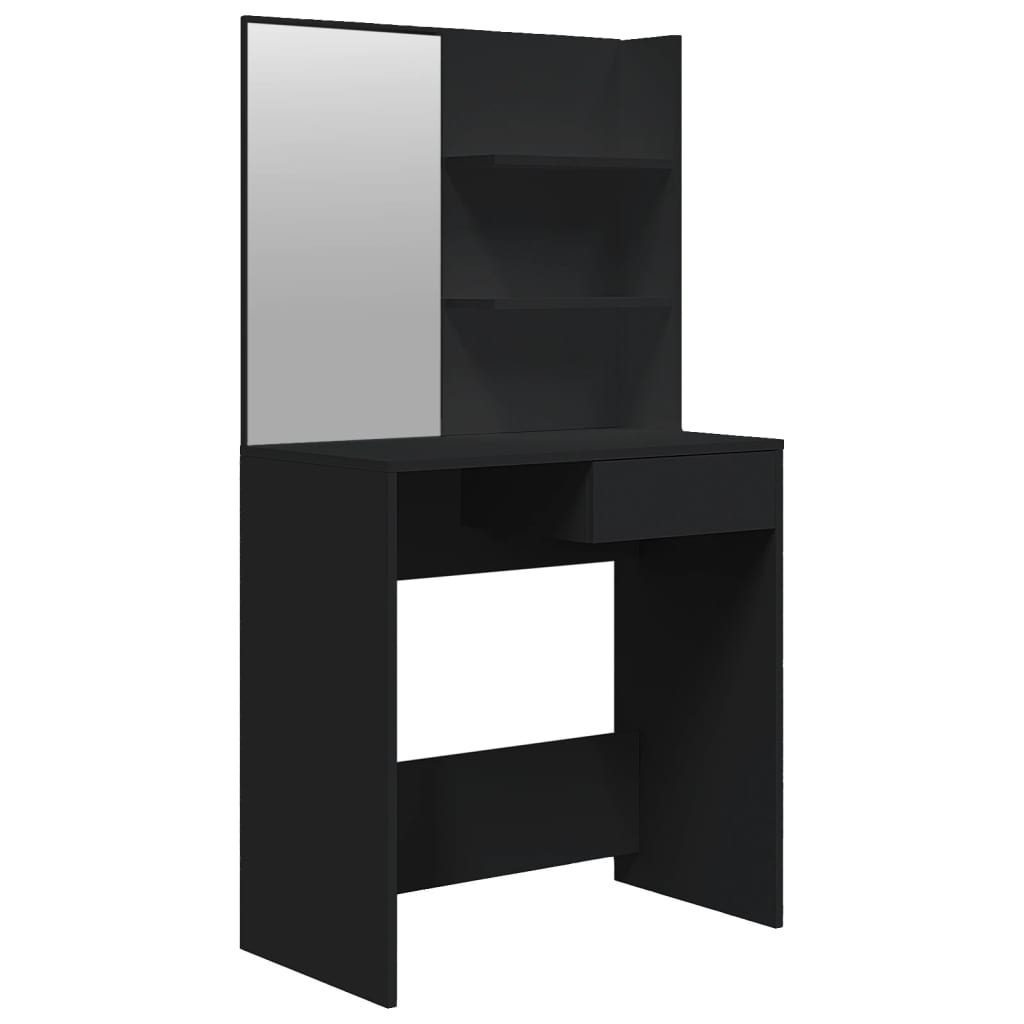 Coiffeuse avec miroir noir 74,5x40x141 cm Tables vidaXL