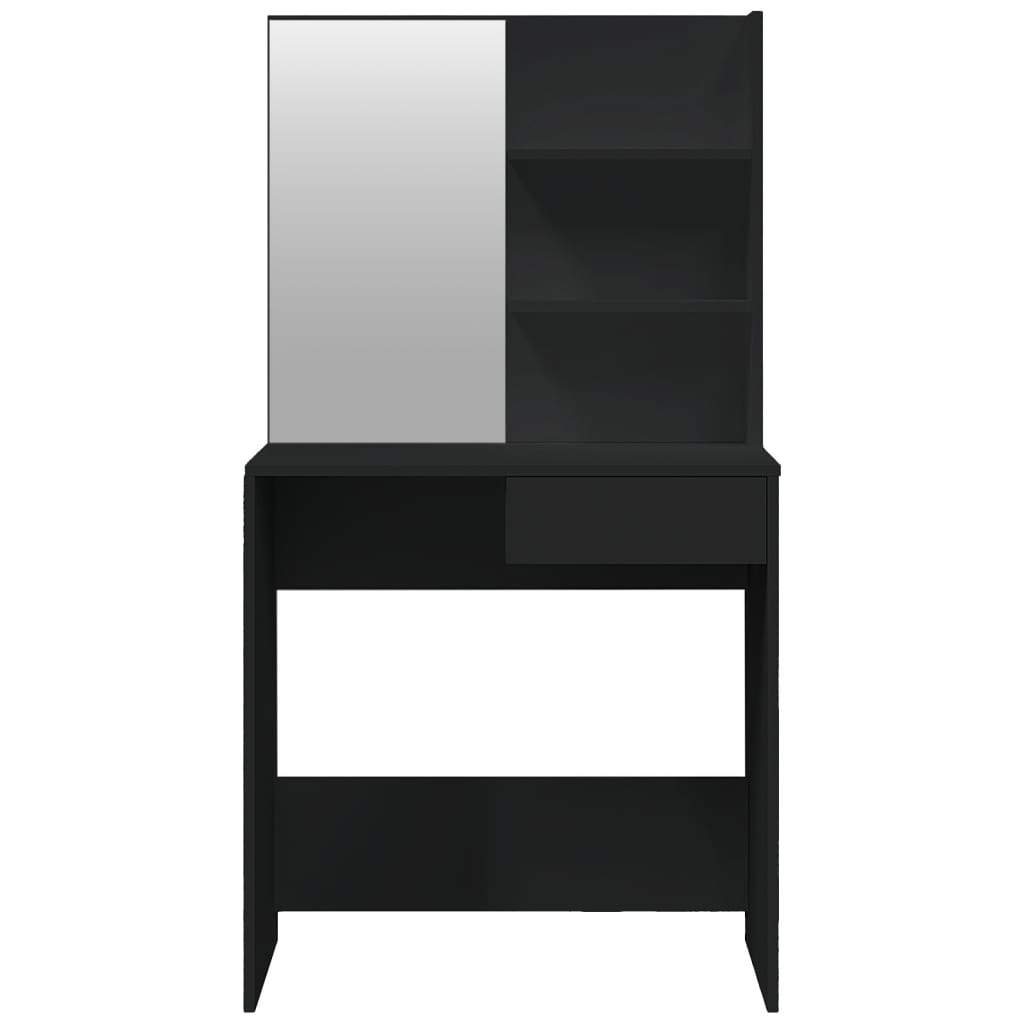 Coiffeuse avec miroir noir 74,5x40x141 cm Tables vidaXL