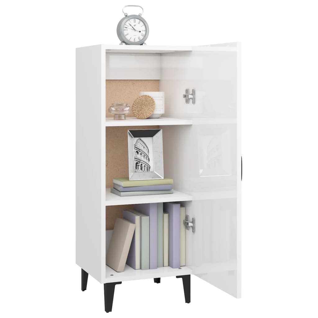 Buffet Blanc brillant 34,5x34x90 cm Bois d'ingénierie Buffets & bahuts vidaXL   