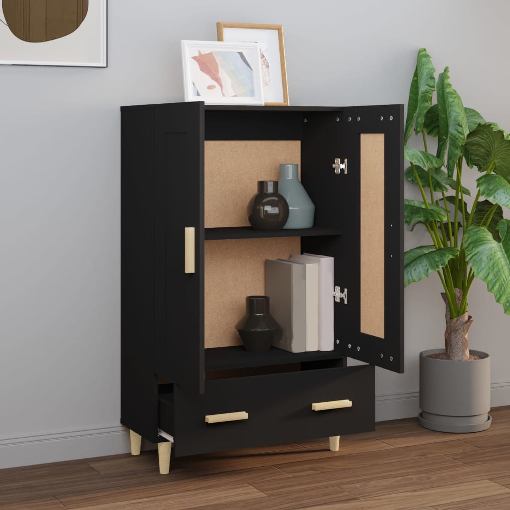 Buffet haut noir 70x31x115 cm bois d'ingénierie Buffets & bahuts vidaXL   
