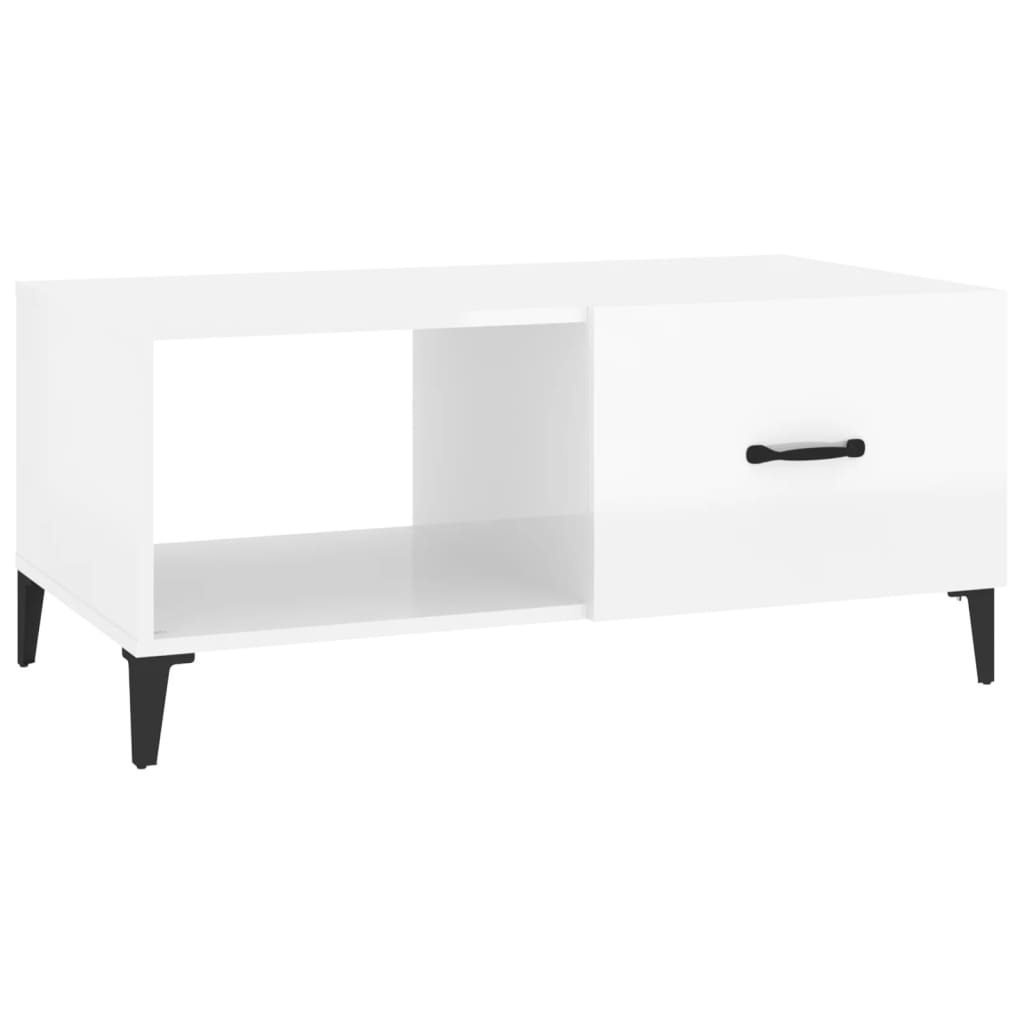 Table basse Blanc brillant 90x50x40 cm Bois d'ingénierie Tables basses vidaXL   