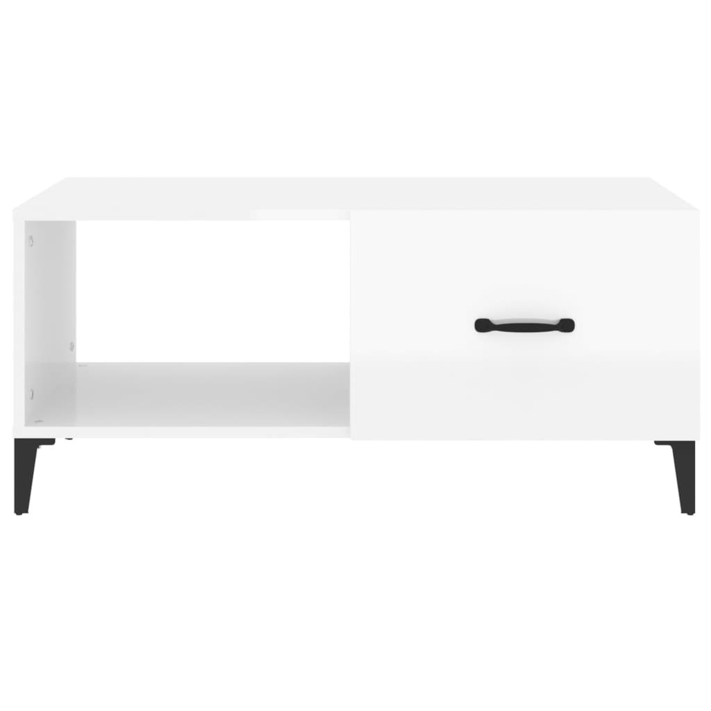 Table basse Blanc brillant 90x50x40 cm Bois d'ingénierie Tables basses vidaXL   