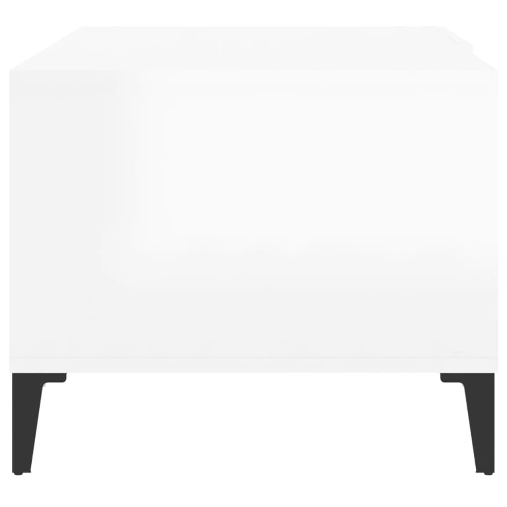 Table basse Blanc brillant 90x50x40 cm Bois d'ingénierie Tables basses vidaXL   