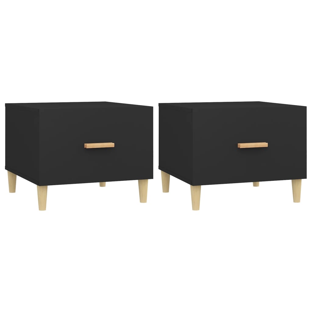 Tables basses 2 pcs noir 50x50x40 cm bois d'ingénierie Tables basses vidaXL   