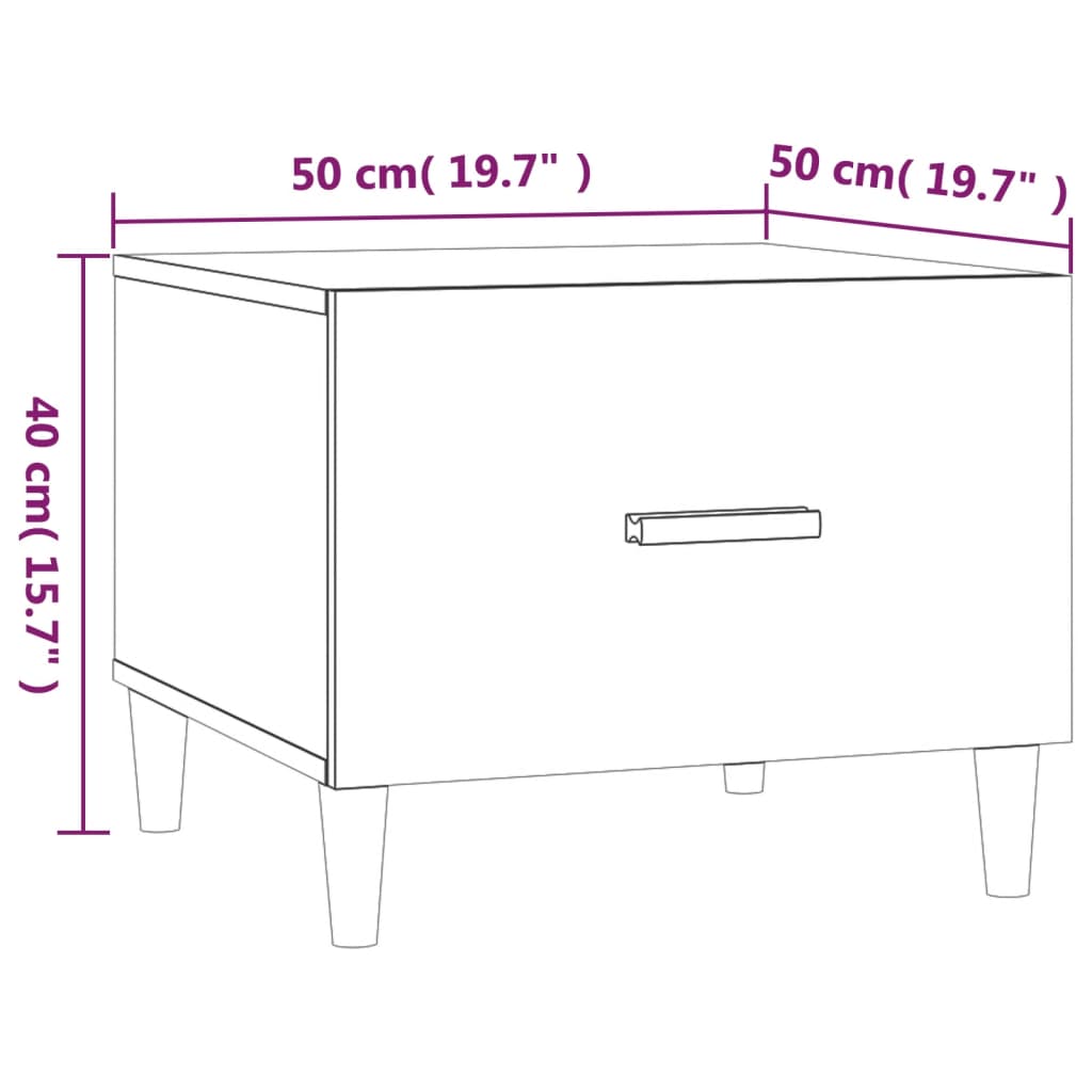 Tables basses 2 pcs noir 50x50x40 cm bois d'ingénierie Tables basses vidaXL   