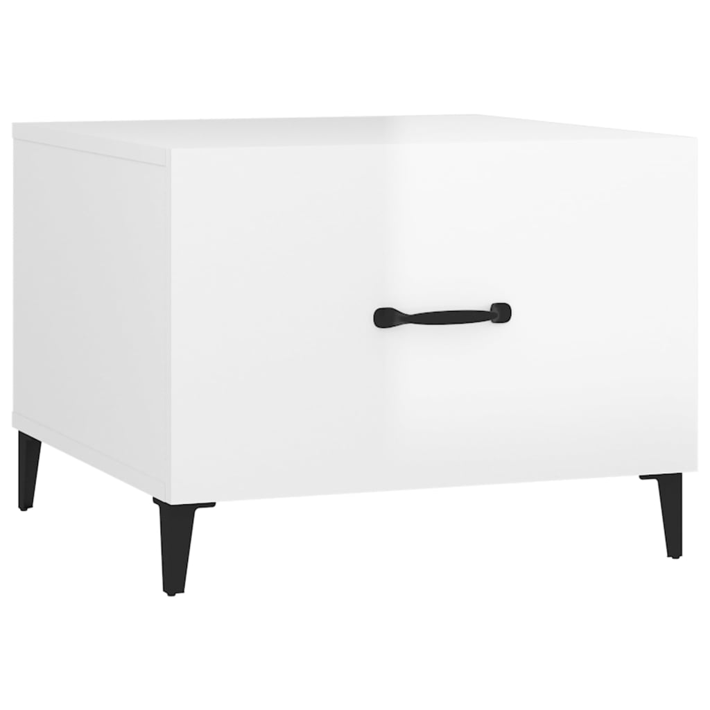 Tables basses avec pieds métal 2 pcs Blanc brillant 50x50x40 cm Tables basses vidaXL   