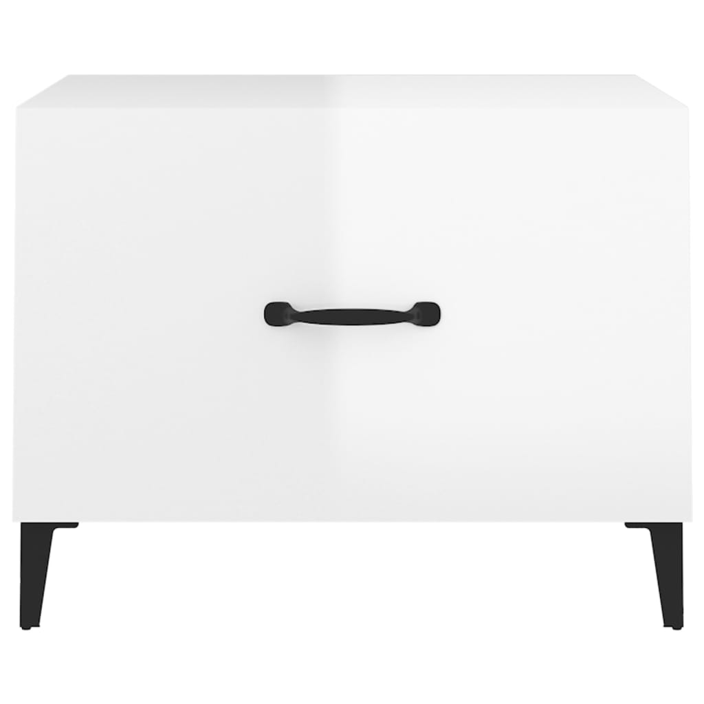 Tables basses avec pieds métal 2 pcs Blanc brillant 50x50x40 cm Tables basses vidaXL   