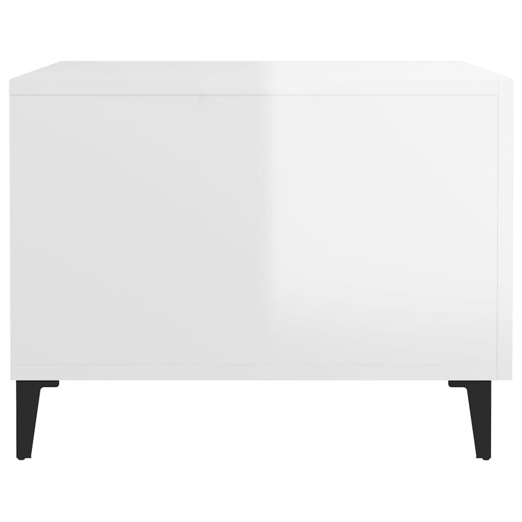 Tables basses avec pieds métal 2 pcs Blanc brillant 50x50x40 cm Tables basses vidaXL   