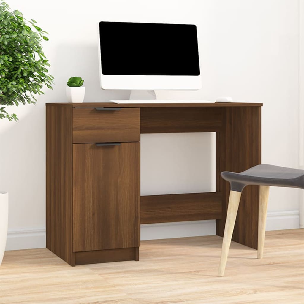 Bureau Chêne marron 100x50x75 cm Bois d'ingénierie Bureaux vidaXL   