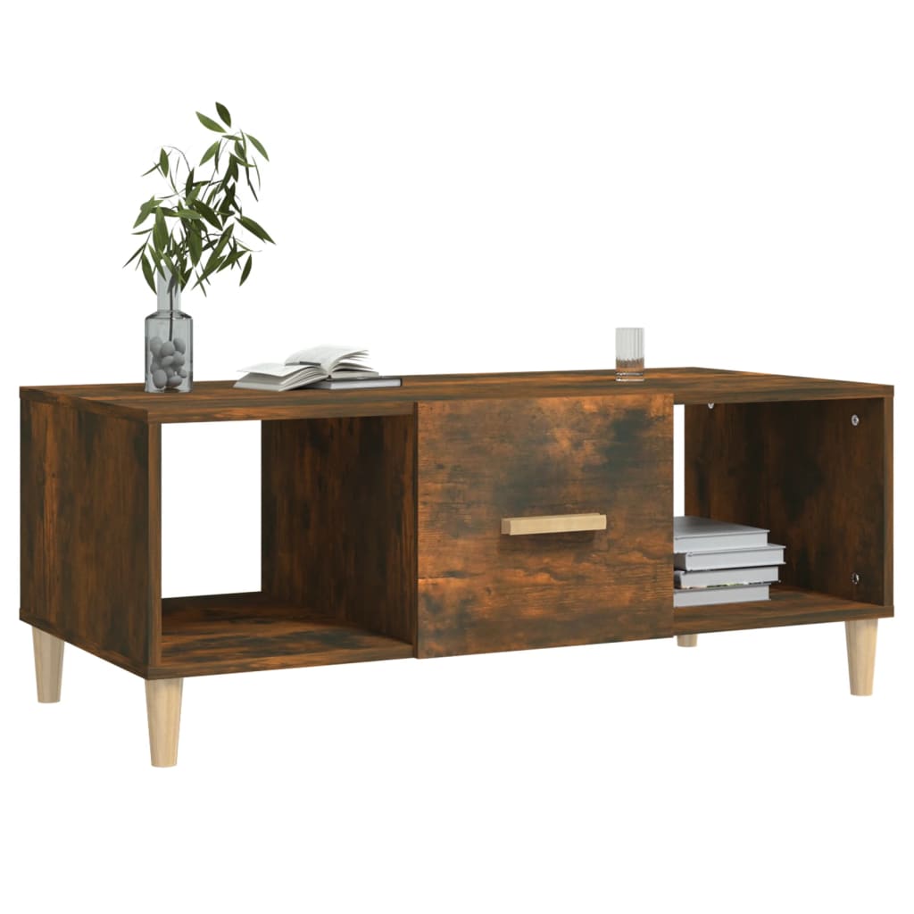 Table basse chêne fumé 102x50x40 cm bois d'ingénierie Tables basses vidaXL   