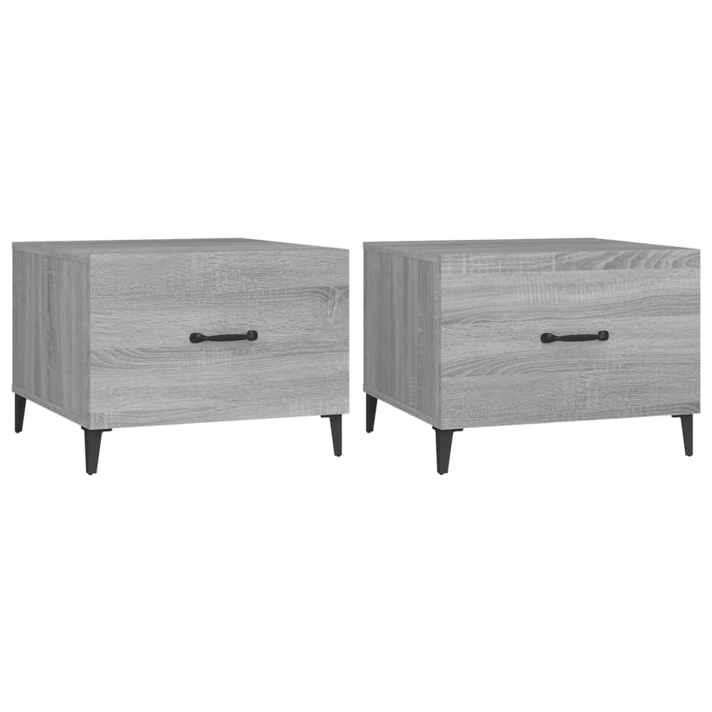 Tables basses avec pieds en métal 2 pcs Sonoma gris 50x50x40 cm Tables basses vidaXL   