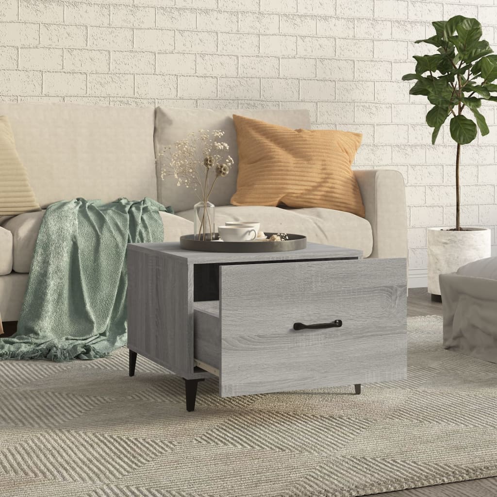 Tables basses avec pieds en métal 2 pcs Sonoma gris 50x50x40 cm Tables basses vidaXL   