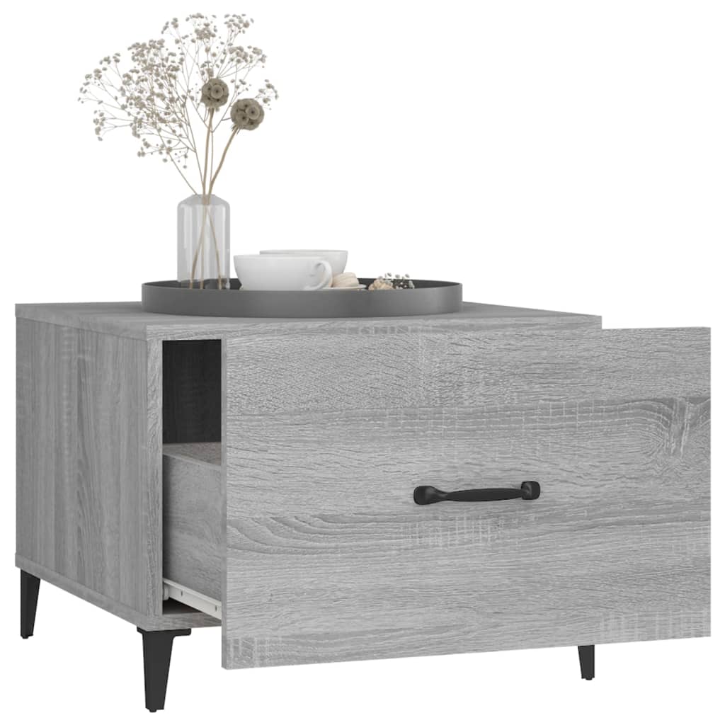Tables basses avec pieds en métal 2 pcs Sonoma gris 50x50x40 cm Tables basses vidaXL   