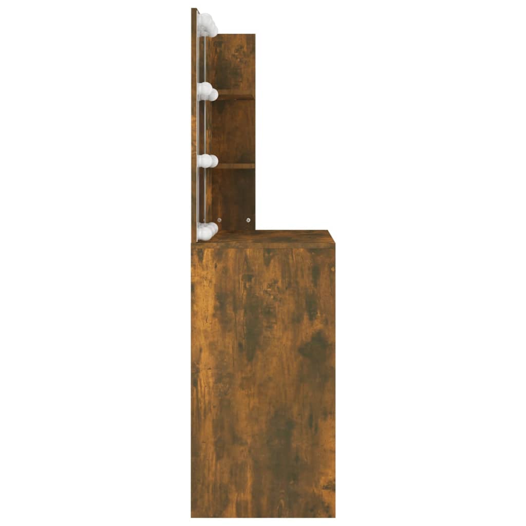 Coiffeuse avec LED Chêne fumé 74,5x40x141 cm Coiffeuses vidaXL   