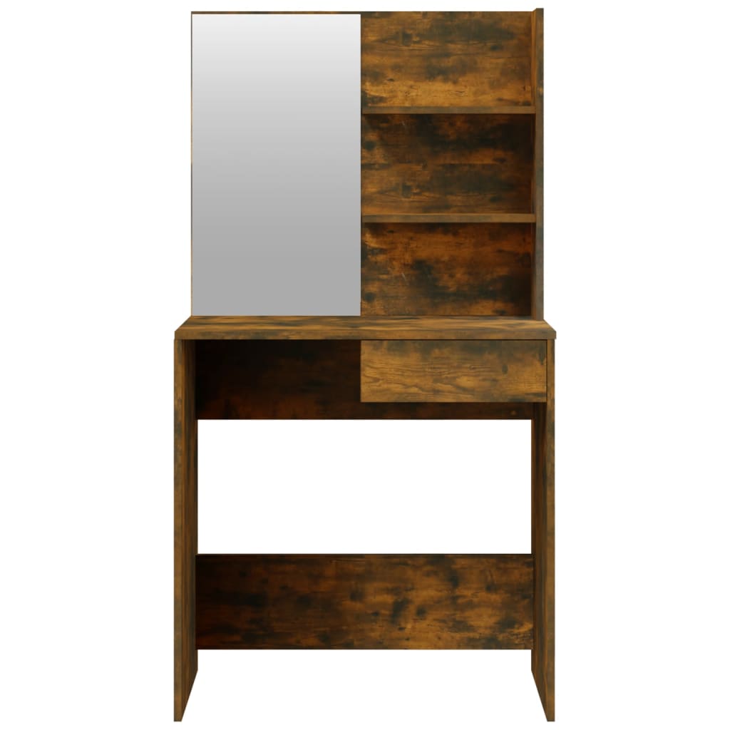 Coiffeuse avec miroir Chêne fumé 74,5x40x141 cm Tables vidaXL