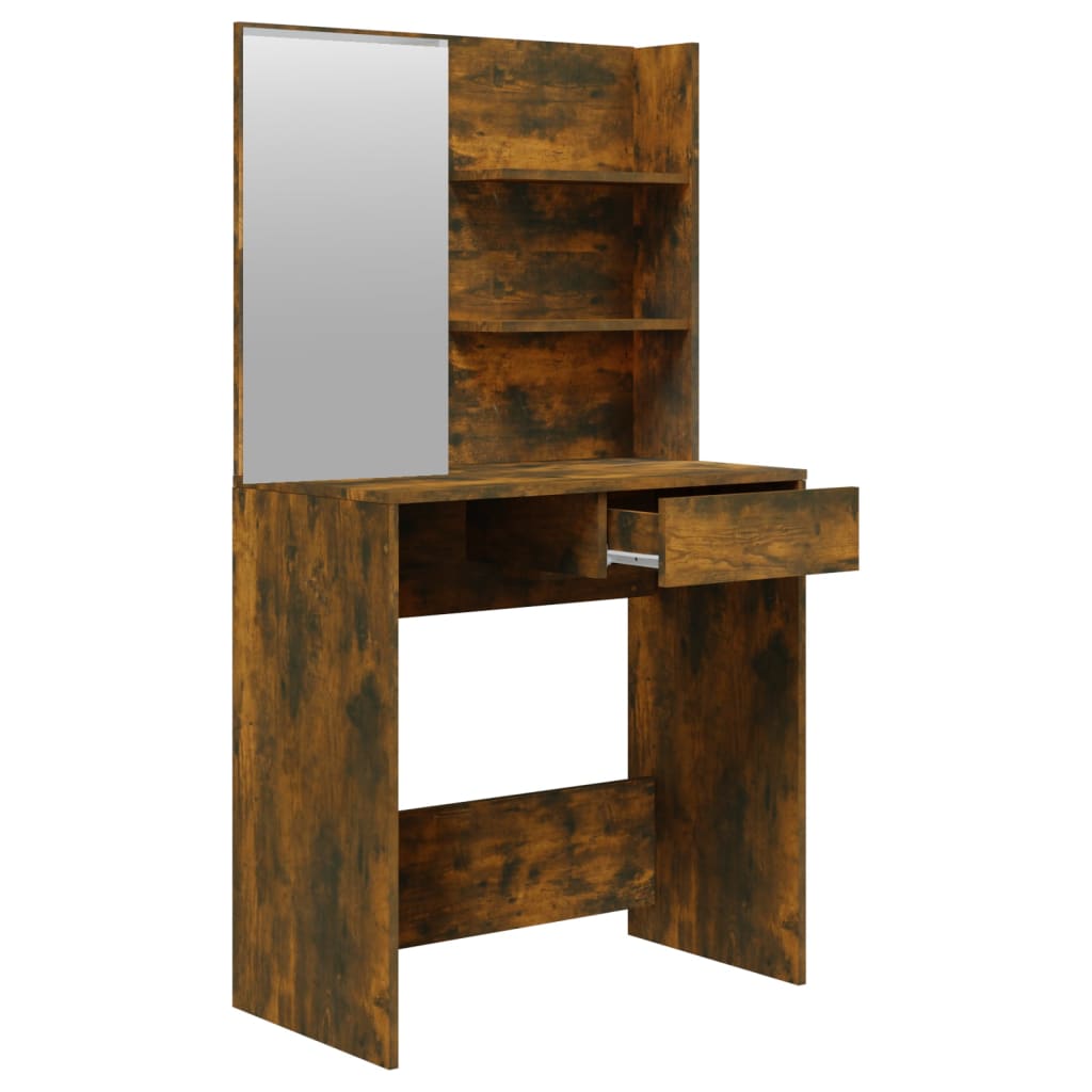 Coiffeuse avec miroir Chêne fumé 74,5x40x141 cm Tables vidaXL