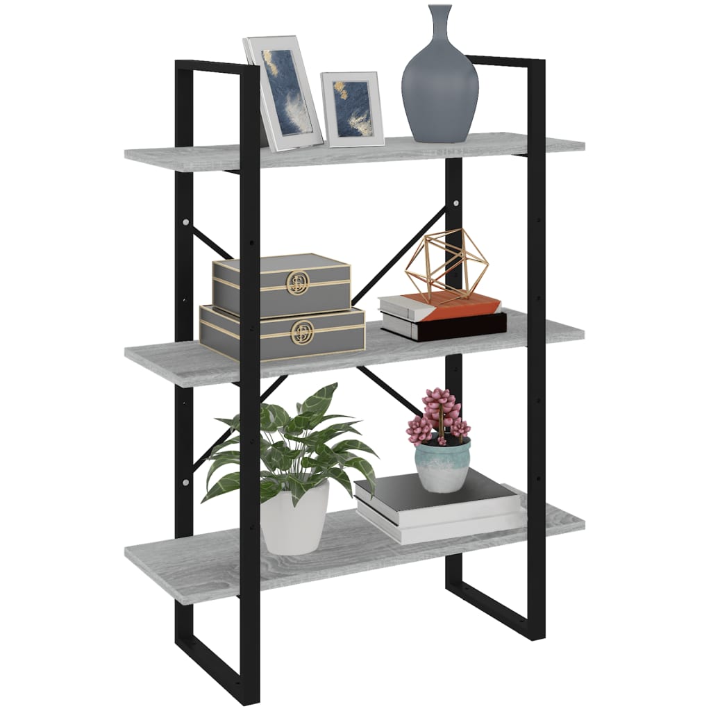 Bibliothèque Sonoma gris 80x30x105 cm Bois d'ingénierie Bibliothèques vidaXL   