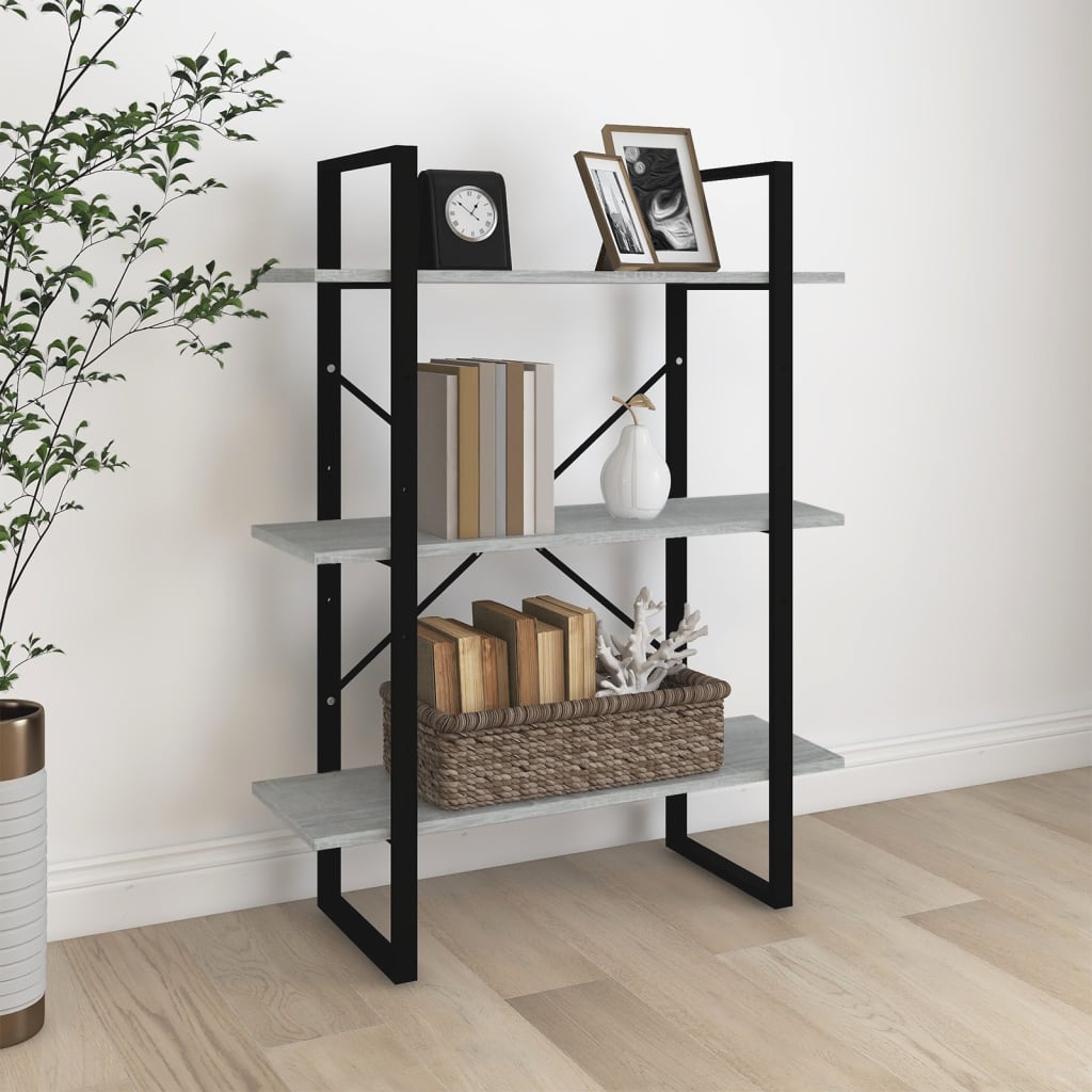 Bibliothèque Sonoma gris 80x30x105 cm Bois d'ingénierie Bibliothèques vidaXL   