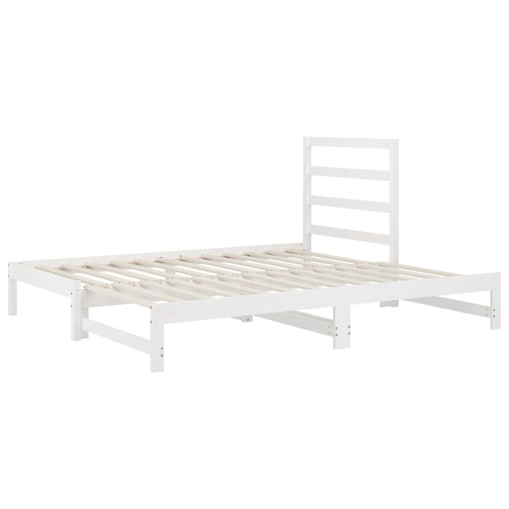 Lit coulissant Blanc 2x(90x190) cm Bois de pin massif Lits & cadres de lit vidaXL   