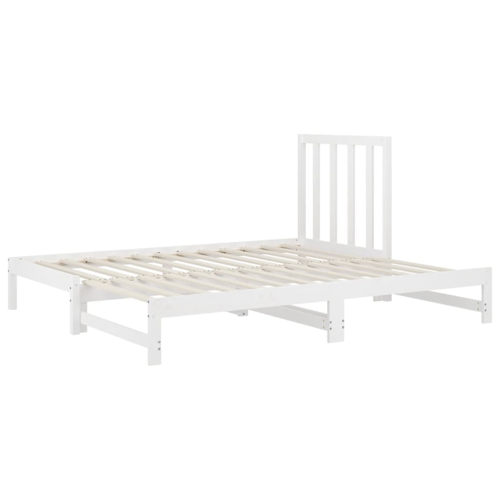 Lit coulissant Blanc 2x(90x200) cm Bois de pin massif Lits & cadres de lit vidaXL   
