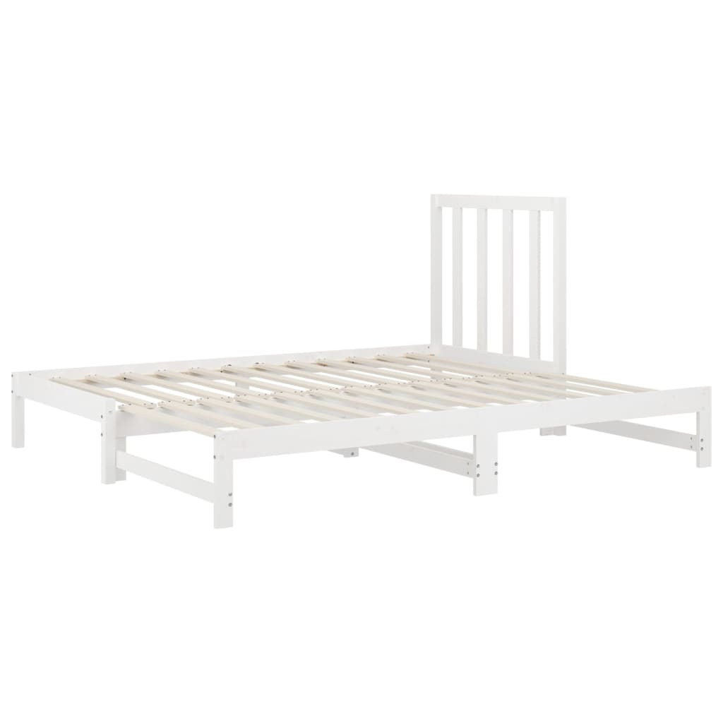 Lit coulissant Blanc 2x(90x190) cm Bois de pin massif Lits & cadres de lit vidaXL   