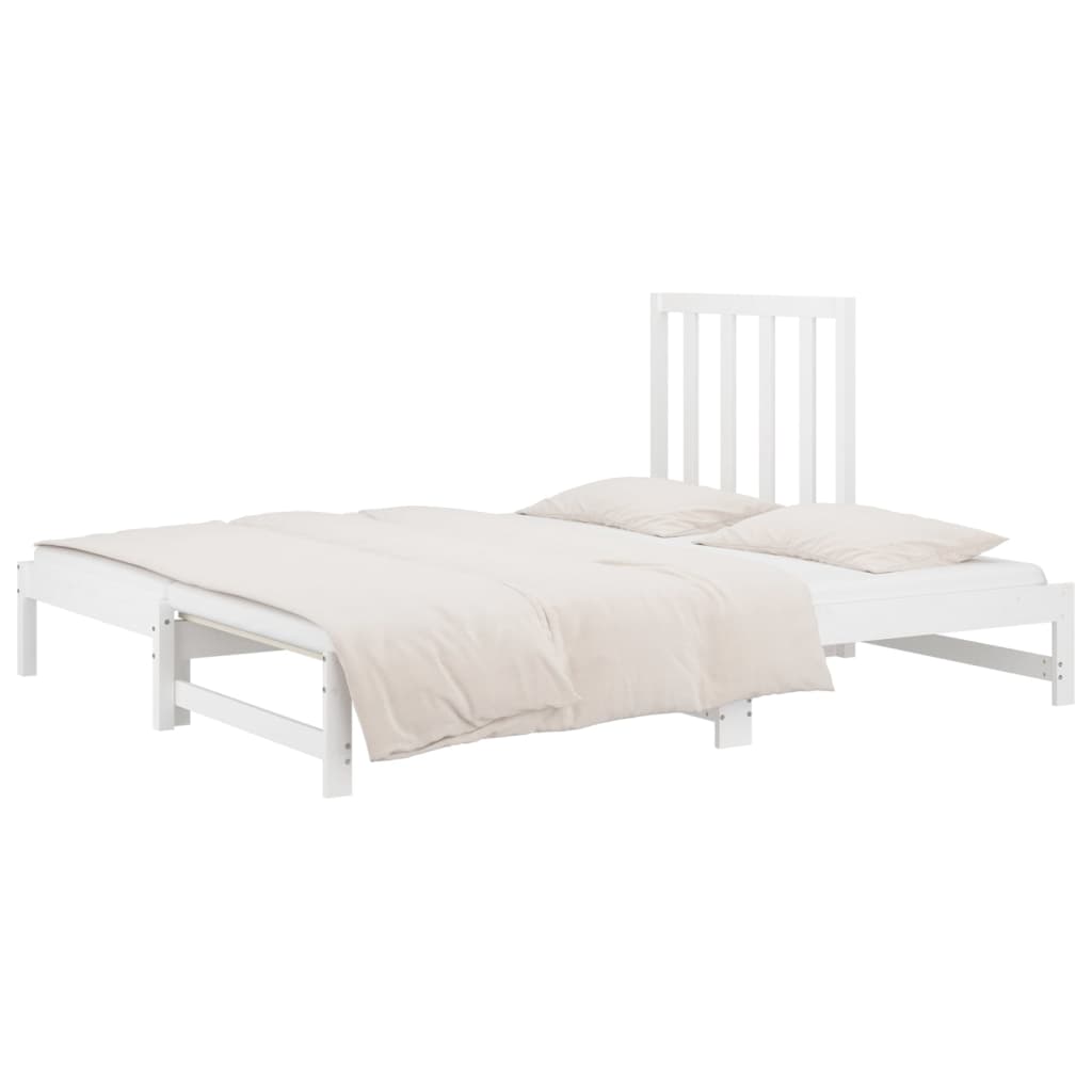 Lit coulissant Blanc 2x(90x190) cm Bois de pin massif Lits & cadres de lit vidaXL   