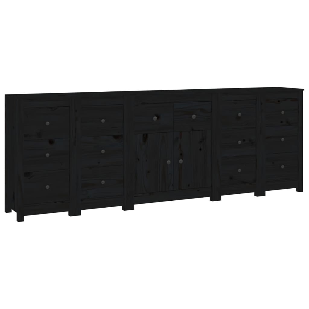 Buffet Noir 230x35x80 cm Bois massif de pin Buffets & bahuts vidaXL   