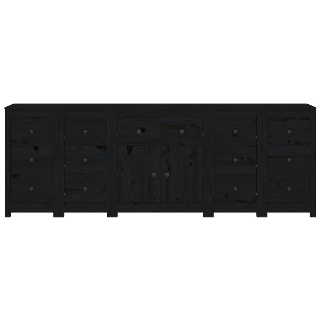 Buffet Noir 230x35x80 cm Bois massif de pin Buffets & bahuts vidaXL   