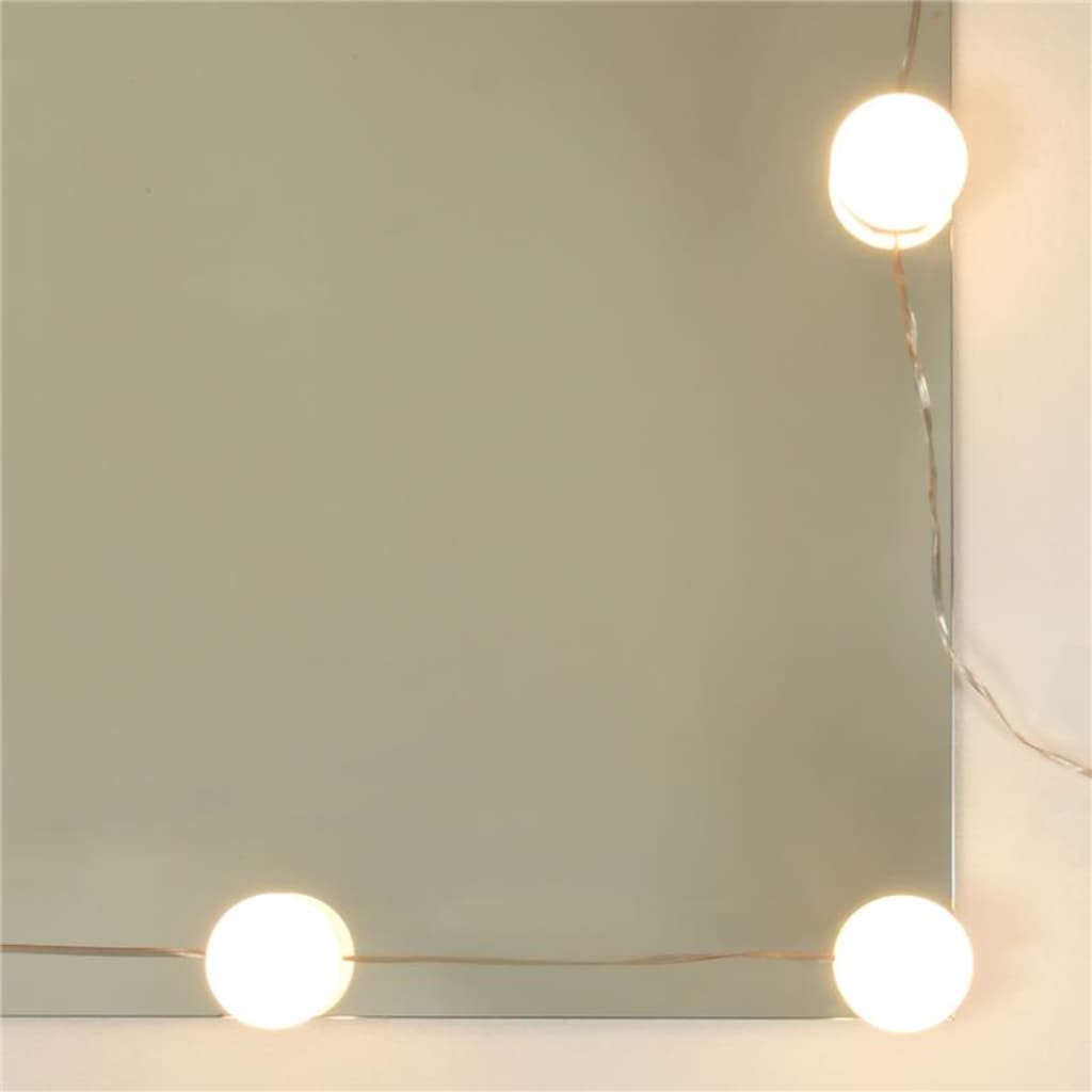 Ensemble de coiffeuse avec LED Chêne fumé Bois d'ingénierie Coiffeuses vidaXL   