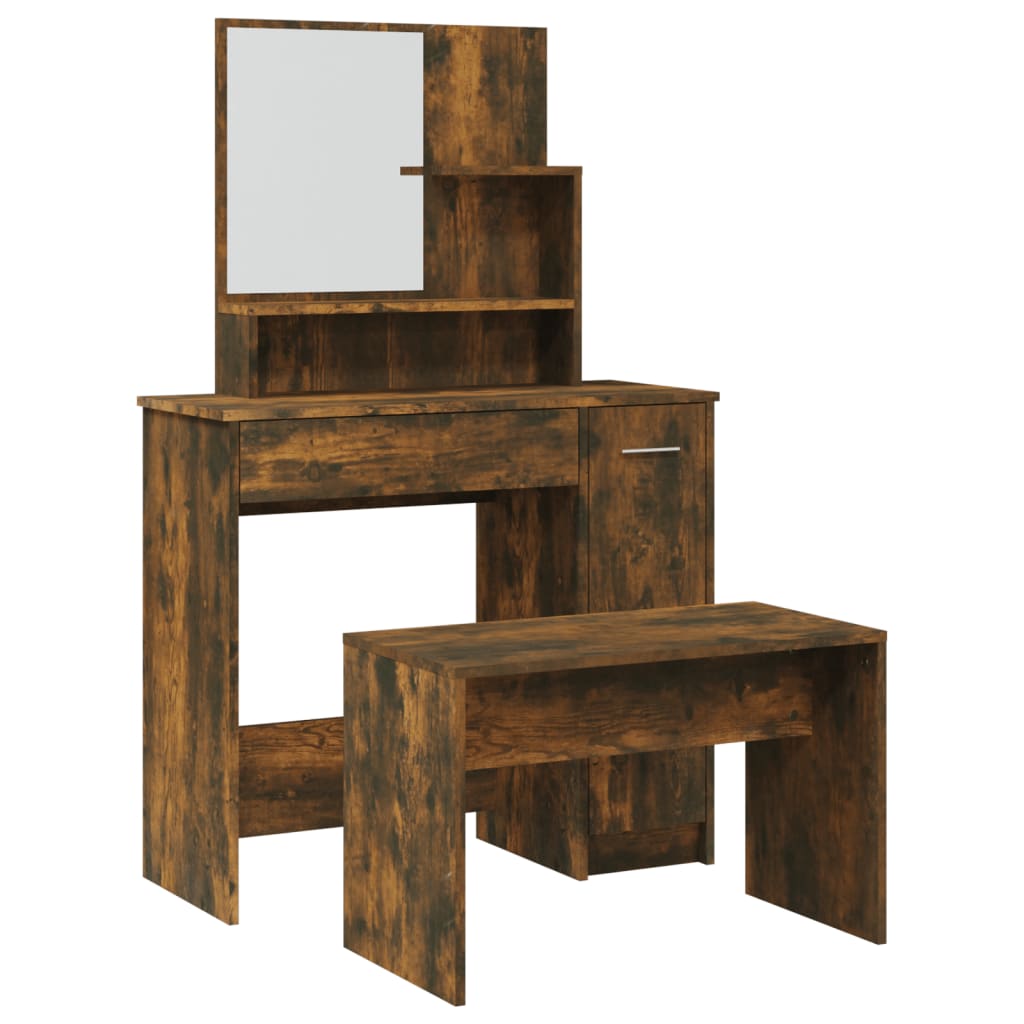 Ensemble de coiffeuse Chêne fumé 86,5x35x136 cm Coiffeuses vidaXL   