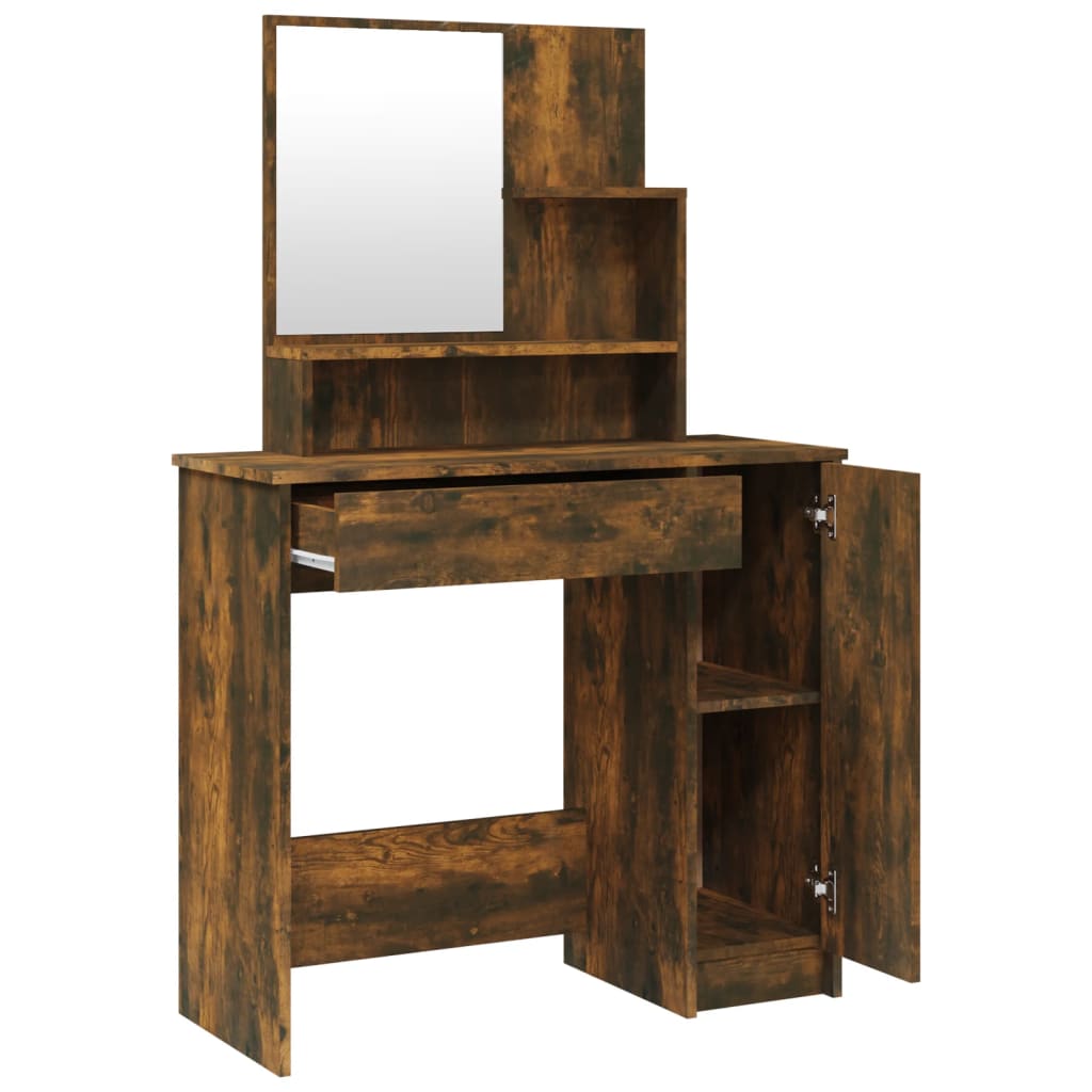 Ensemble de coiffeuse Chêne fumé 86,5x35x136 cm Coiffeuses vidaXL   