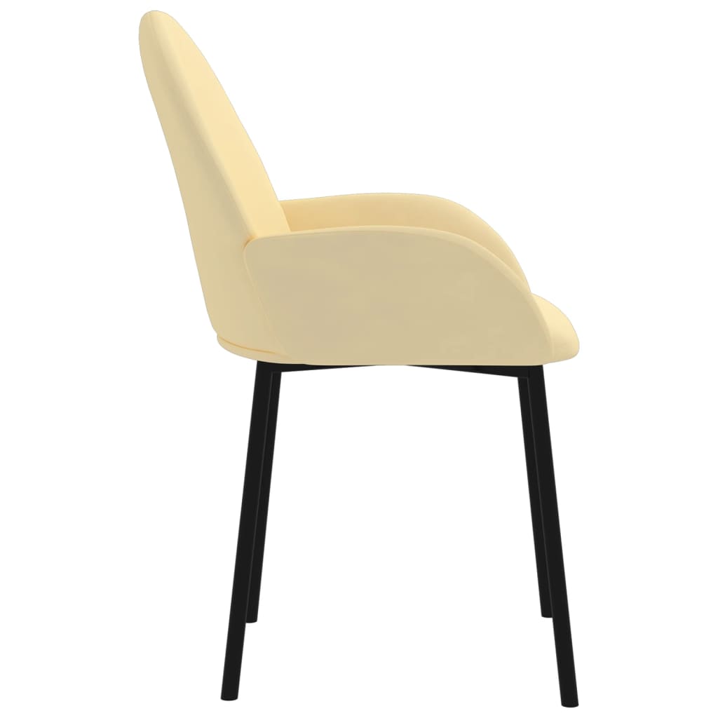 Chaises à manger lot de 2 Crème Velours Chaises de cuisine vidaXL   