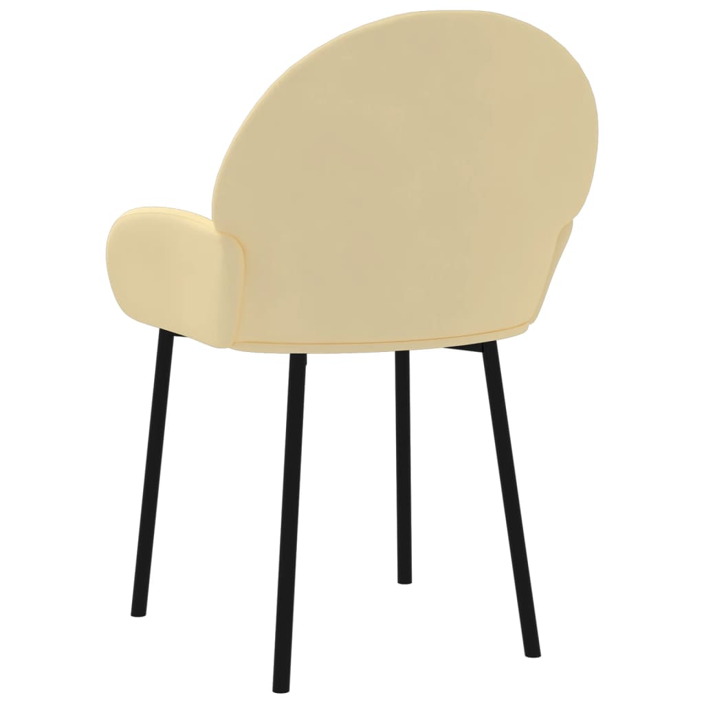 Chaises à manger lot de 2 Crème Velours Chaises de cuisine vidaXL   
