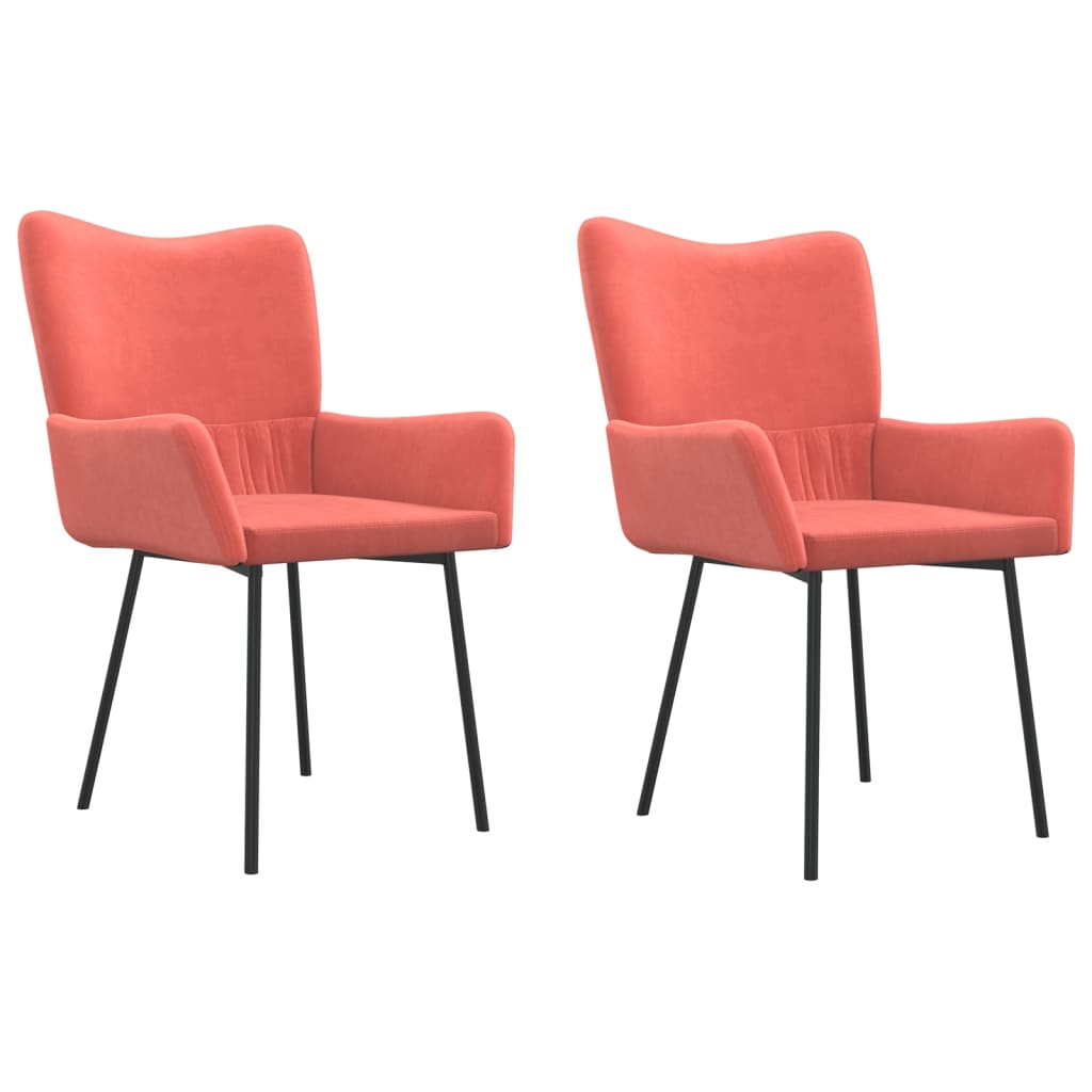 Chaises à manger lot de 2 Rose Velours Chaises de cuisine vidaXL   