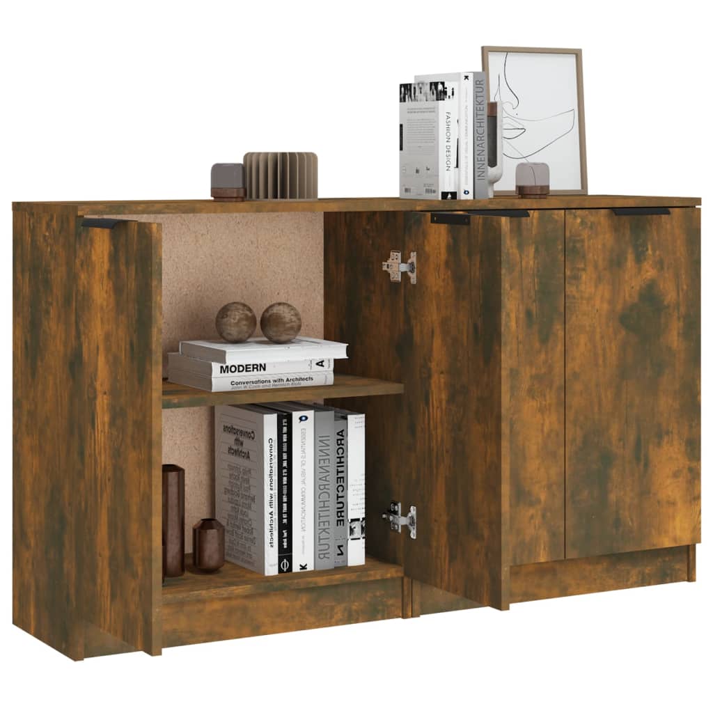 Buffets 2 pcs Chêne fumé 60x30x70 cm Bois d'ingénierie Buffets & bahuts vidaXL   