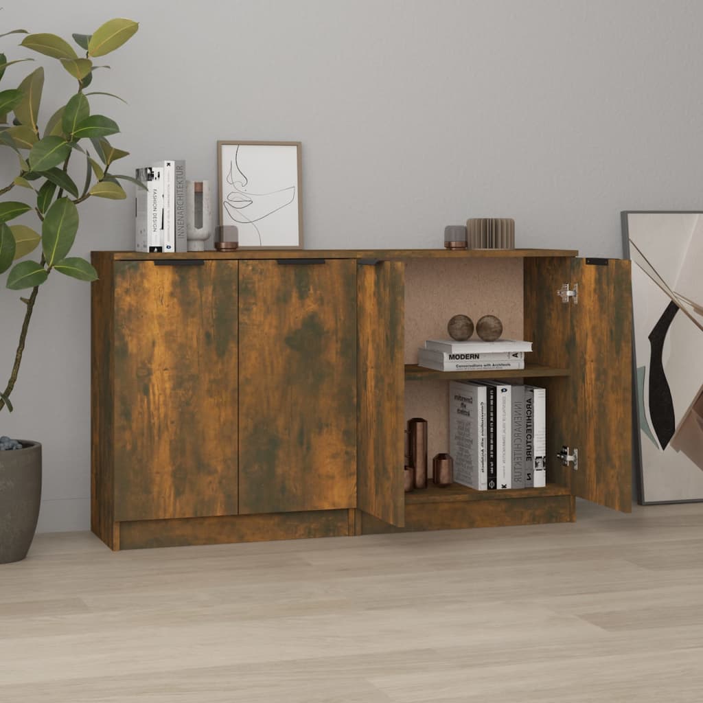 Buffets 2 pcs Chêne fumé 60x30x70 cm Bois d'ingénierie Buffets & bahuts vidaXL   