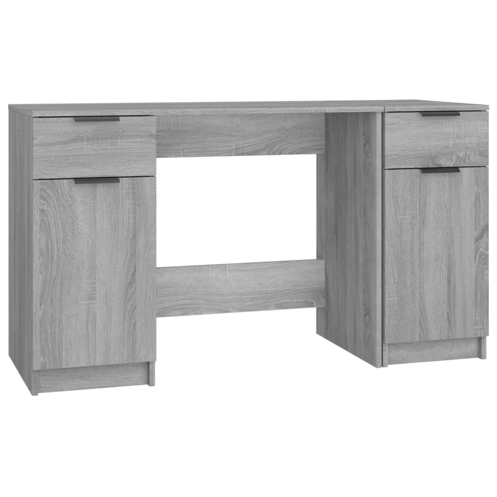 Bureau avec armoire latérale Sonoma gris Bois d'ingénierie Bureaux vidaXL   