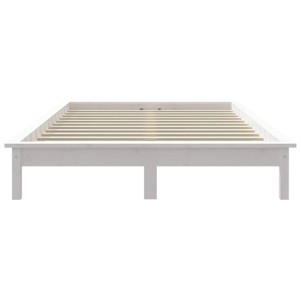 Cadre de lit blanc 140x200 cm bois de pin massif Lits & cadres de lit vidaXL   