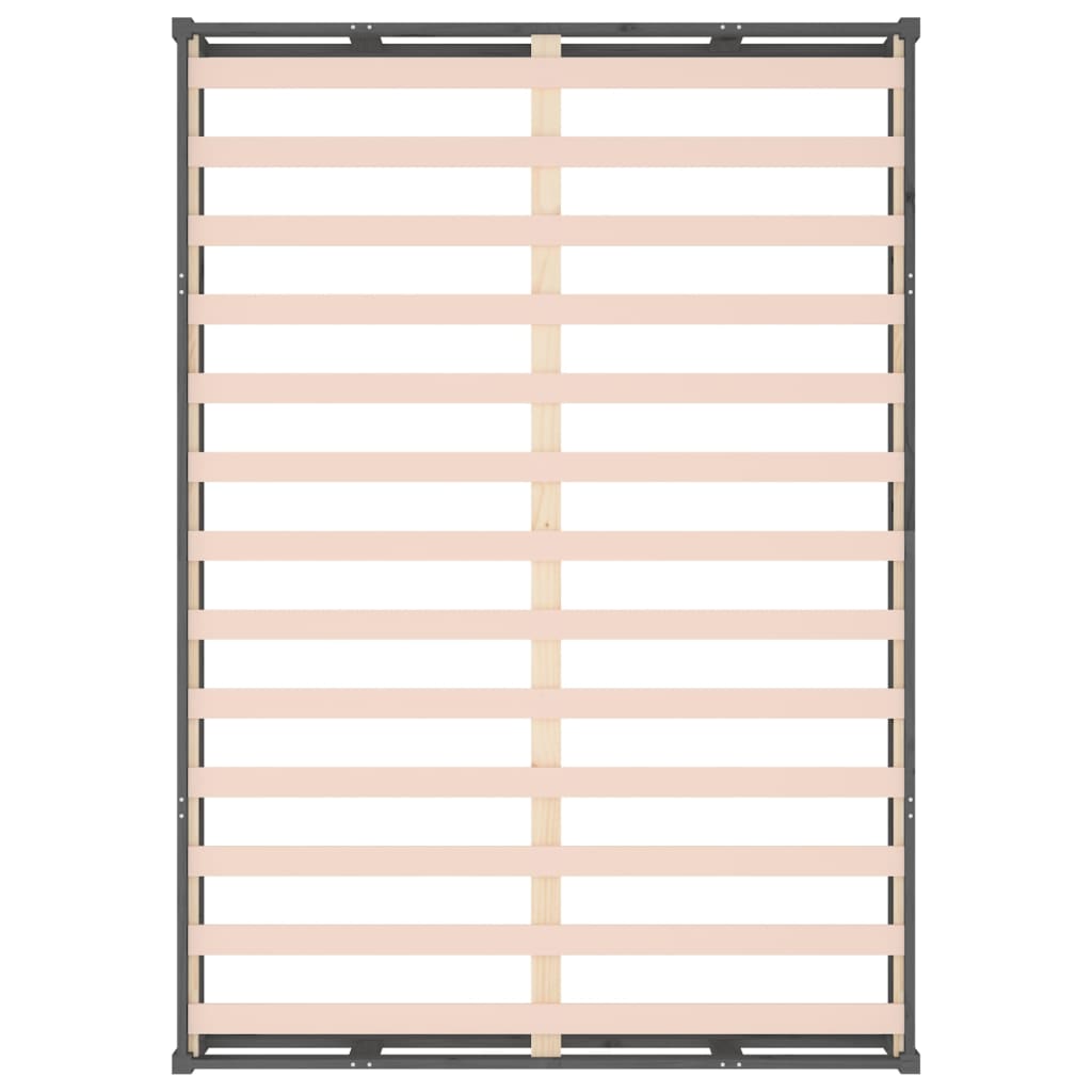 Cadre de lit Gris 135x190 cm Double Bois massif Lits & cadres de lit vidaXL   