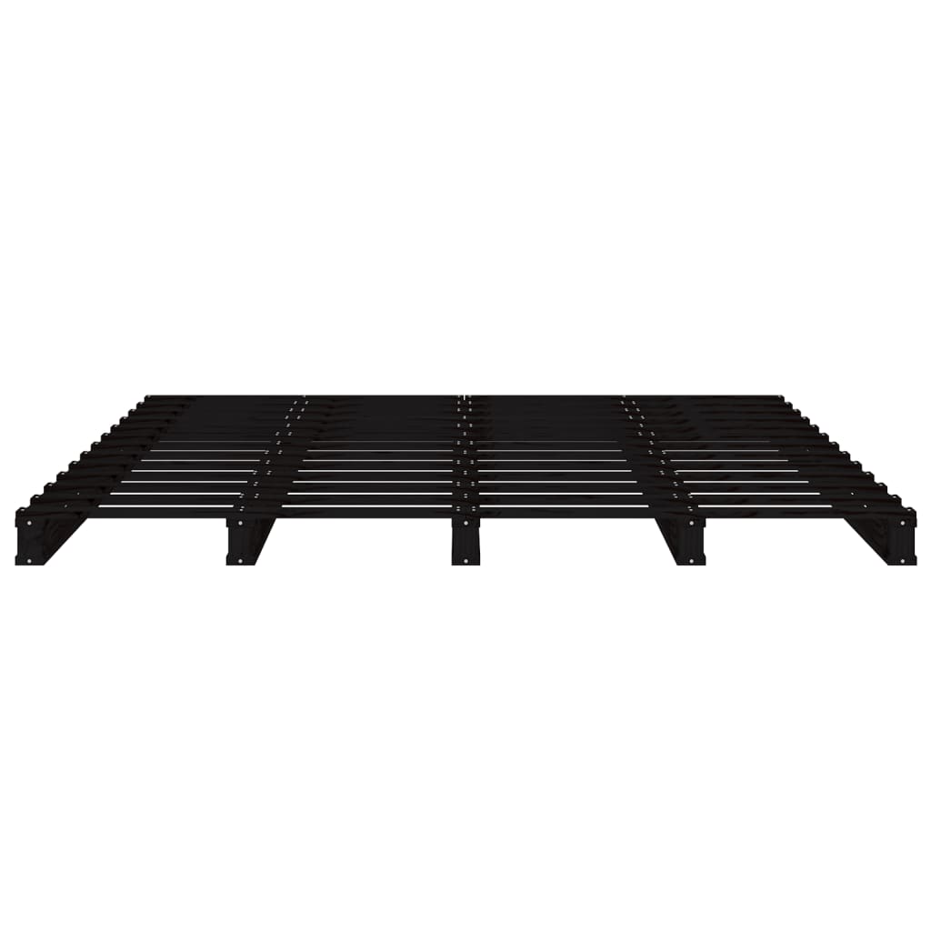 Lit de palette noir 120x200 cm bois de pin massif Lits & cadres de lit vidaXL   