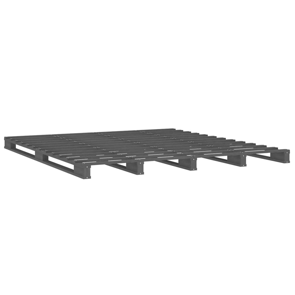 Lit de palette Gris 120x190 cm Bois pin massif Petit Double Lits & cadres de lit vidaXL   