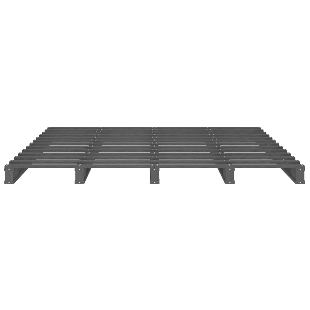 Lit de palette Gris 120x190 cm Bois pin massif Petit Double Lits & cadres de lit vidaXL   