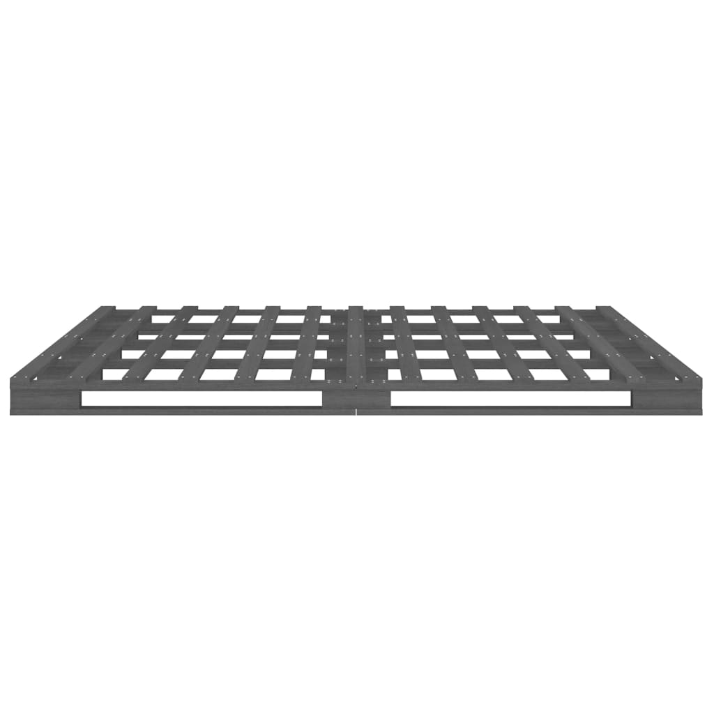 Lit de palette Gris 120x190 cm Bois pin massif Petit Double Lits & cadres de lit vidaXL   