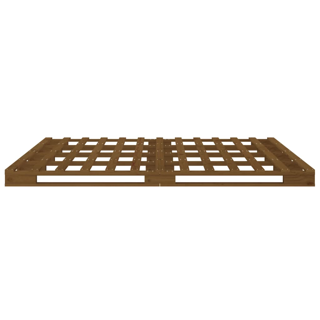 Lit de palette Marron miel 140x190 cm Bois de pin massif Lits & cadres de lit vidaXL   